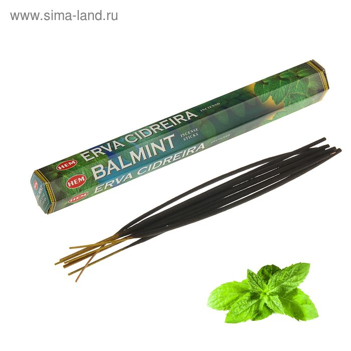 Благовония "HEM Balmint" (Мята), шестигранник, 20 палочек