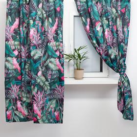 

Комплект штор для кухни с подхватами Этель Tropical parrots 145х180см-2 шт., 100% п/э