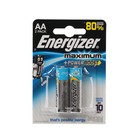 Батарейка алкалиновая Energizer Maximum, AA, LR6-2BL, 1.5В, блистер, 2 шт. - Фото 1