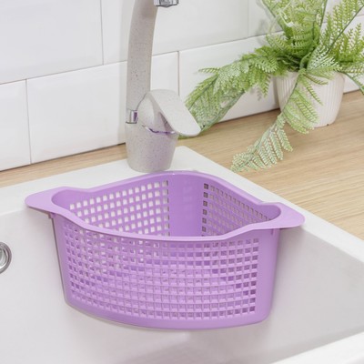 Корзина для хранения угловая, 18×29×11 см, цвет МИКС