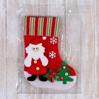 Носок для подарков "Дед Мороз у ёлочки" 26х18 см, красный - фото 8230447
