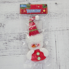 Мягкая подвеска "Снеговик в праздничном колпаке" 19*7 см красный - Фото 2