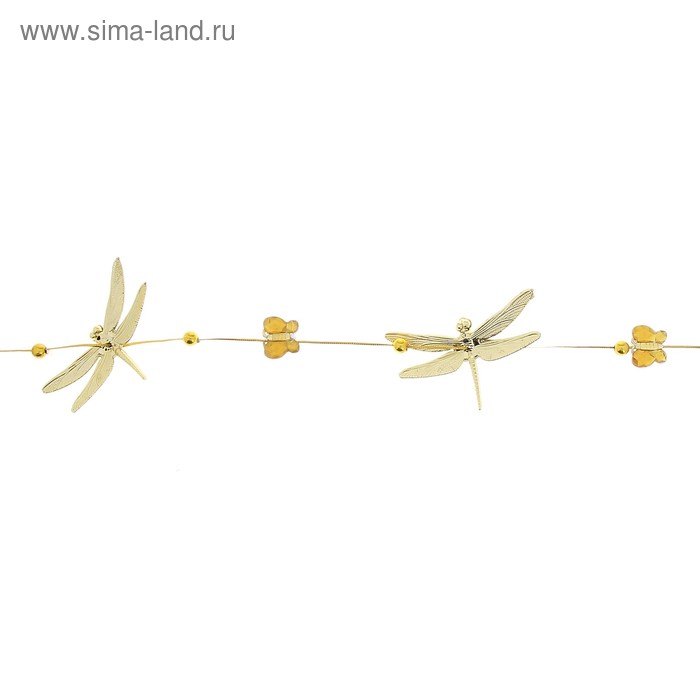 Бусы на ёлку 1,65 м "Стрекозы и бабочки" - Фото 1