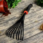 Грабли веерные, пластинчатые, длина 42 см, 9 зубцов, металл, пластиковая ручка, Greengo - Фото 1