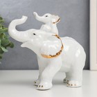 Сувенир керамика "Белый слон золотые ушки со слонёнком" 12х13х6,3 см - Фото 5