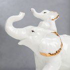 Сувенир керамика "Белый слон золотые ушки со слонёнком" 12х13х6,3 см - Фото 2