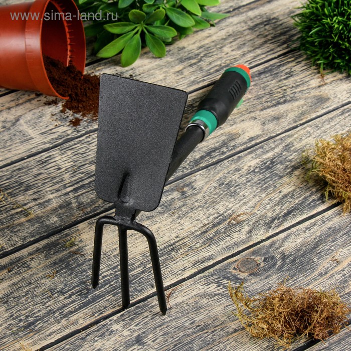 Мотыжка комбинированная, длина 34см, пластиковая ручка, Greengo - Фото 1