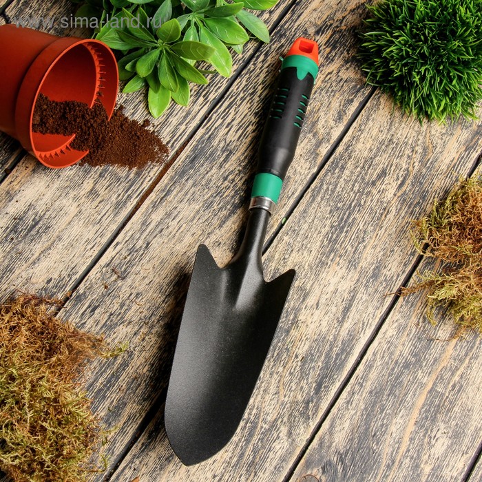 Совок посадочный, длина 36 см, ширина 8 см, пластиковая ручка, Greengo - Фото 1