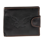 Кошелёк мужской "Орел" 3 отдела для купюр, отдел для кредиток, на клапане, цвет чёрный - Фото 1