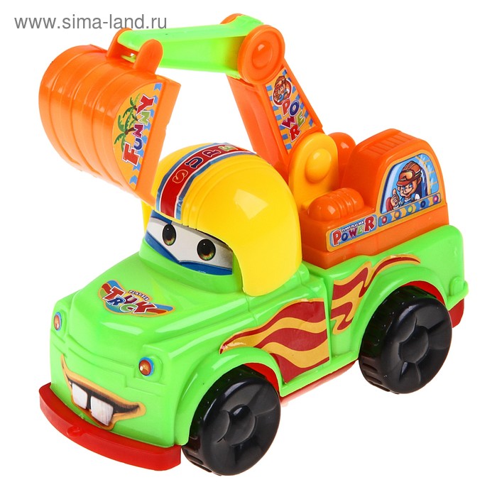 Машина инерционная "Экскаватор" с глазками - Фото 1