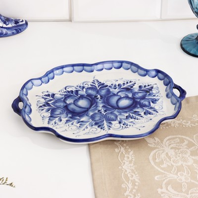 Поднос фарфор гжель «Юлия», 21×29×2 см