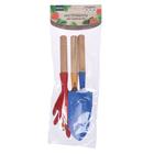 Набор садового инструмента, 3 предмета: совок, рыхлитель, вилка, длина 28 см, деревянные ручки - Фото 8