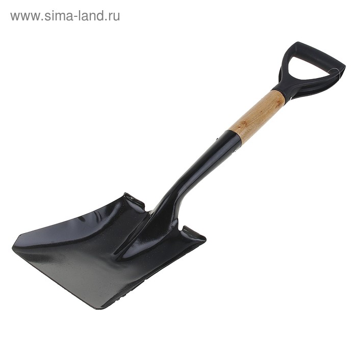 Лопата автомобильная, совковая, L = 70 см, деревянный черенок, с ручкой, Greengo - Фото 1