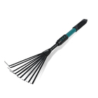 Грабли малые, веерные, пластинчатые, 9 зубцов, длина 52 см, металл, металлическая рукоять с резиновой ручкой, Greengo - Фото 7