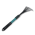 Грабли малые, веерные, пластинчатые, 9 зубцов, длина 52 см, металл, металлическая рукоять с резиновой ручкой, Greengo - Фото 8