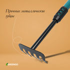 Грабли малые, прямые, 5 зубцов, длина 40.5 см, металл, металлическая рукоять с резиновой ручкой, Greengo - Фото 3