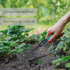 Грабли малые, прямые, 5 зубцов, длина 40.5 см, металл, металлическая рукоять с резиновой ручкой, Greengo - Фото 5