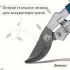 Секатор плоскостной, 8" (20 см), c пластиковыми ручками, Greengo - Фото 2