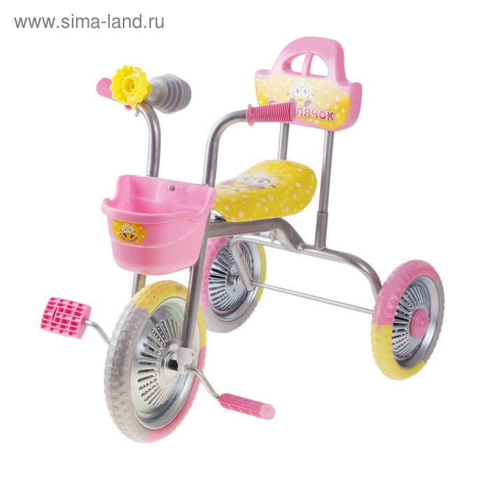 Велосипед трехколесный "Светлячок" металлические колеса 10"/8" - Фото 1