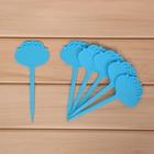 Ярлыки садовые для маркировки, фигурные, 15 см, набор 6 шт., пластик, синие, Greengo - Фото 1