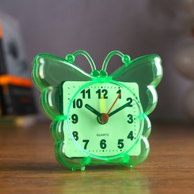 Часы - будильник настольные "Бабочка", дискретный ход, циферблат d-5.5 см, 9 х 8 см, микс
