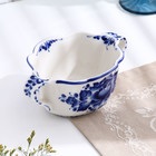 Бульонница с ручками «Ивушка», H=7 см, 0.35 л, фарфор, гжель - Фото 3