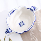 Бульонница с ручками «Ивушка», H=7 см, 0.35 л, фарфор, гжель - Фото 4