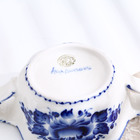 Бульонница с ручками «Ивушка», H=7 см, 0.35 л, фарфор, гжель - Фото 6