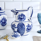 Кувшин для воды «Восточный», 15×18×27 см, 1.76 л, фарфор гжель - Фото 5