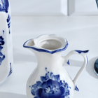 Набор для специй на подставке с молочником (питчером) «Весенний», 4 предмета, фарфор, гжель - Фото 12