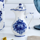 Набор для специй на подставке с молочником (питчером) «Весенний», 4 предмета, фарфор, гжель - Фото 9