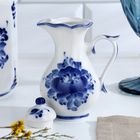 Набор для специй на подставке с молочником (питчером) «Весенний», 4 предмета, фарфор, гжель - Фото 10