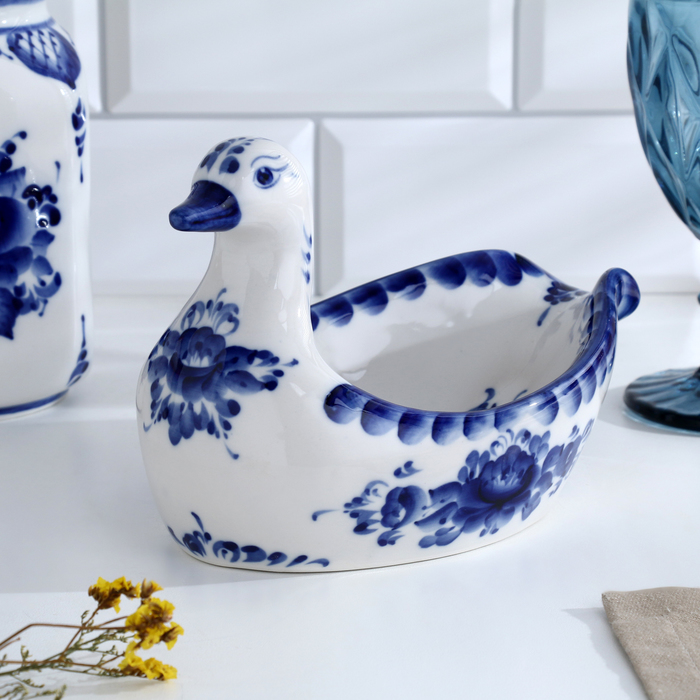 Подставка для половника «Уточка», 13×21 см, фарфор, гжель - Фото 1