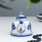 Колокольчик фарфоровый «Чайник», h=9.5 см, гжель - Фото 2