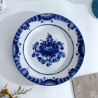 Тарелка плоская «Цветы», d=20 см, гжель, фарфор - Фото 2