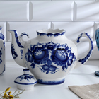 Чайник заварочный «Семейный», h=19 см, 2.1 л, фарфор гжель - Фото 3