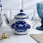 Заварочный чайник фарфор «Хуторок», h=13.5 см, гжель - Фото 1