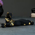 Фигура "Кошка Багира лежачая" роспись черная 7х27х10см - Фото 1