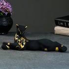 Фигура "Кошка Багира лежачая" роспись черная 7х27х10см - Фото 4