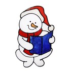 Наклейка на стекло "Снеговик с книжкой 17х10 см - Фото 1