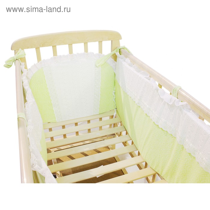 Бортик в кроватку "Маленькая страна", цвет зеленый - Фото 1