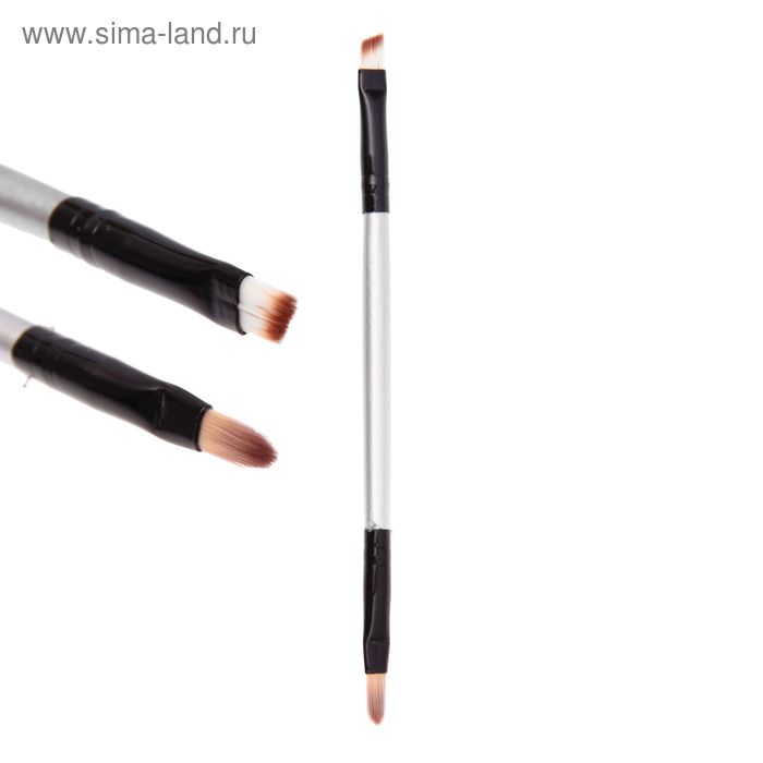 Кисть универсальная, двусторонняя, скошенная, цвет серебристый - Фото 1