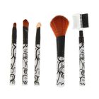 Набор кистей для макияжа "Завитки", 5 предметов, цвет чёрно-белый - Фото 1