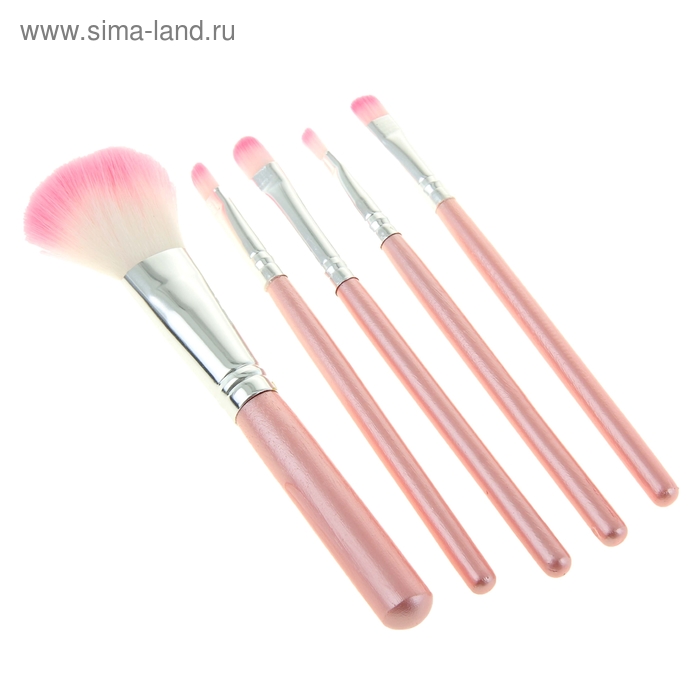 Набор кистей для макияжа "Гламур", 5 предметов, цвет розовый - Фото 1