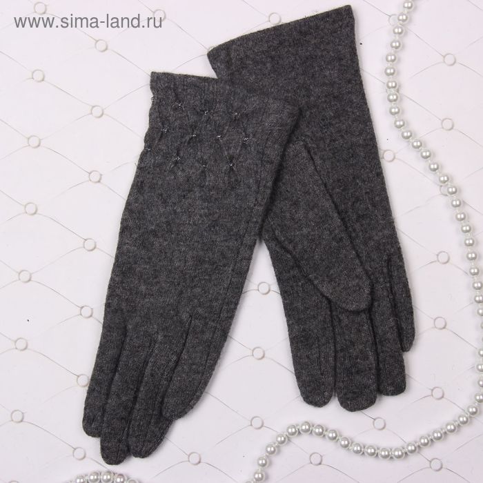 Перчатки женские "Белла", размер 9, цвет серый - Фото 1