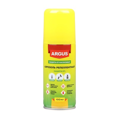 Аэрозоль Argus репеллентный от комаров, мошек, слепней, 100 мл