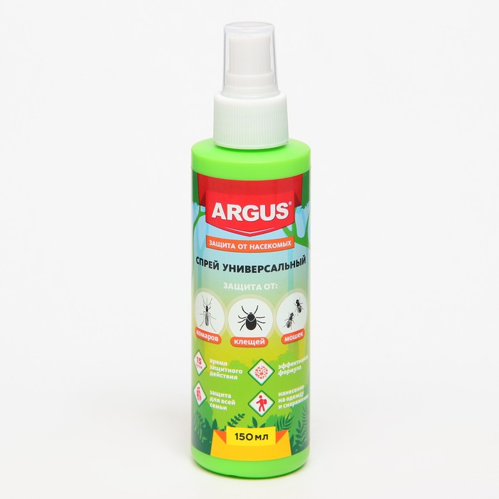 Лосьон-спрей "Argus", универсальный, от комаров, клещей, мокрецов, москитов, мошек, 150 мл - фото 1881734035