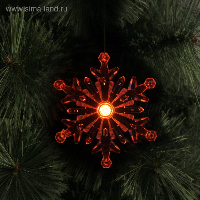 Игрушка световая "Снежинка", d=10 см, 1 LED, RGB - Фото 1