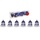 Украшение ёлочное "Колокольчик - белая снежинка" (набор 6 шт) 6 см микс - Фото 2