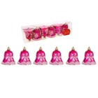 Украшение ёлочное "Колокольчик - белая снежинка" (набор 6 шт) 6 см микс - Фото 3